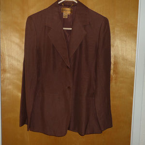 Classiques Entier Brown Classy Silk Suit S Petite